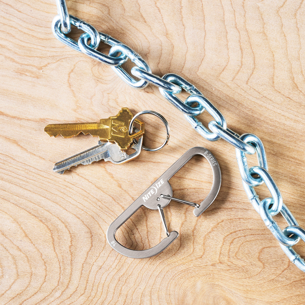 Bカラビナー#4 ステンレスシルバー