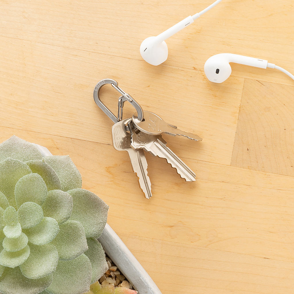 鍵を取り付けたGカラビナー#1シルバー