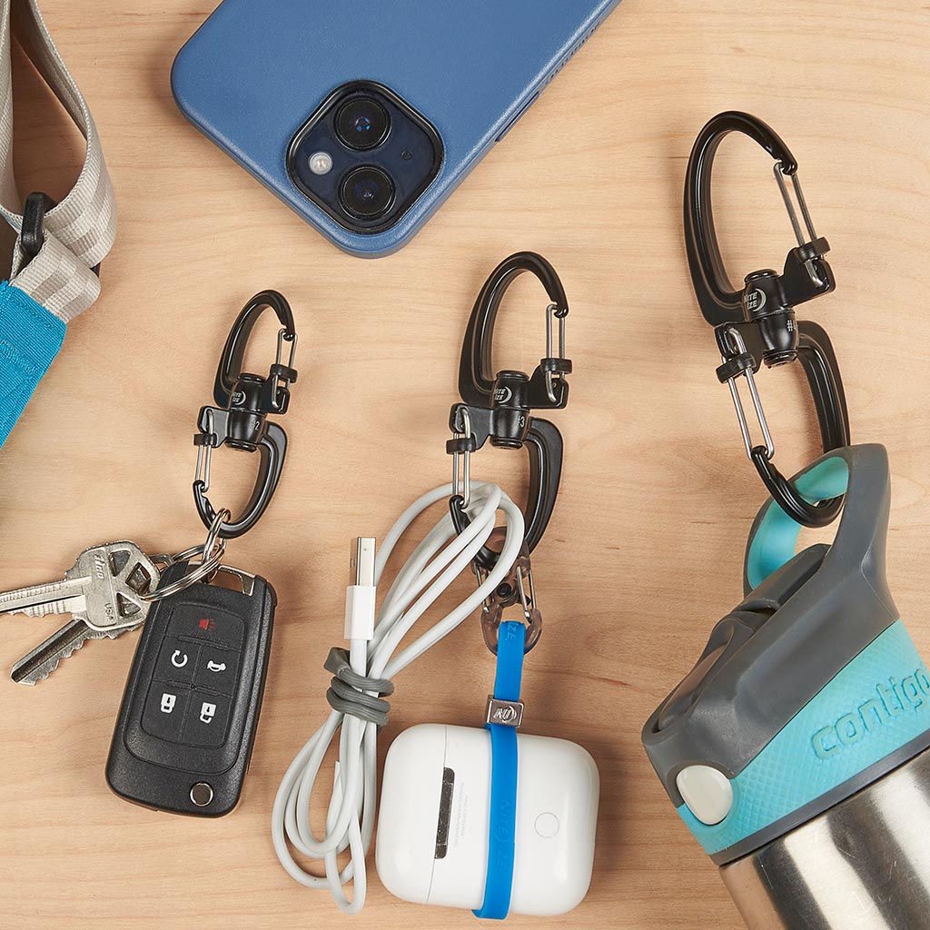 エスビナー360° スライドロックカラビナーのサイズ比較